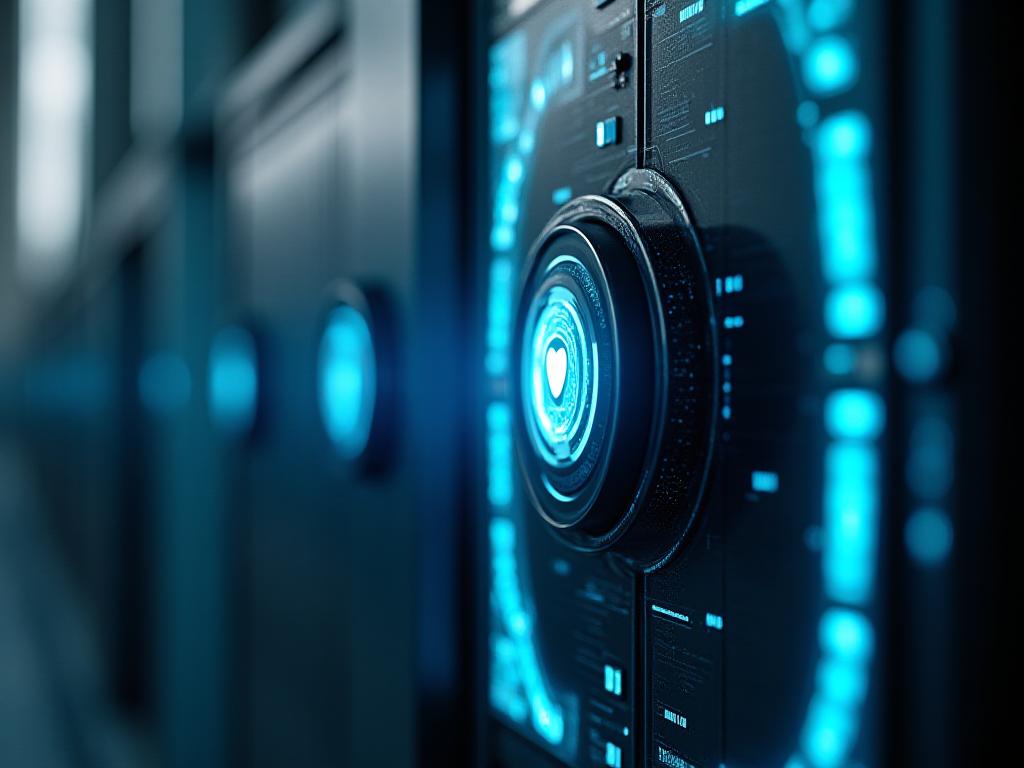 Secure digital vault symbolic of data protection